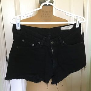 Rag & Bone low rise denim shorts in black